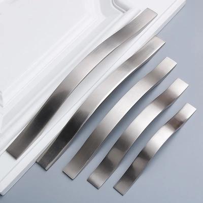 Modern Wardrobe Door Handles Aluminium Alloy Brushed Silver Kitchen Drawer Cabinet Furniture Hardware Home Improvement