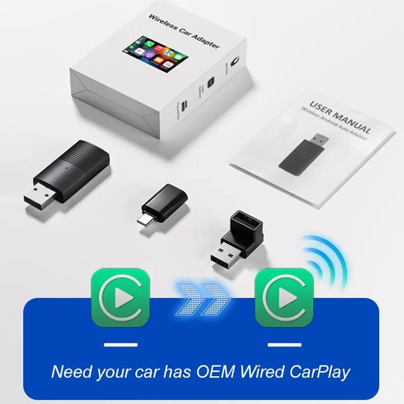 

1 шт. 2024 мини беспроводной адаптер CarPlay для Car Play Dongle Bluetooth WiFi быстрое подключение Plug and Play для OEM проводной CarPlay автомобиля новый