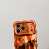 3D Meteorite Water Ripples Wave Soft TPU Case for iPhone Air 11 12 13 14 15 16 17 Pro Max Camera Protection Glossy Orange Cover