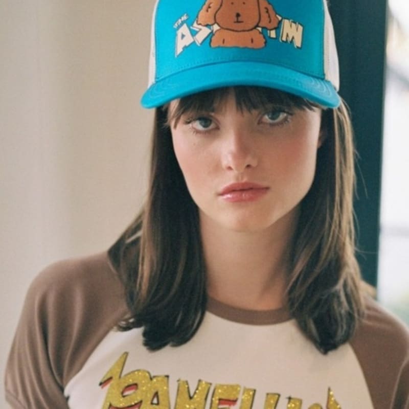 

THE ASHLYNN [OG TRUCKER FIT] HALF MESH cap_BLUE FREE