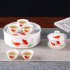Ceramic Mini Travel Gongfu Tea Set with Tray & Gaiwan - Portable Car-Mounted Full Set