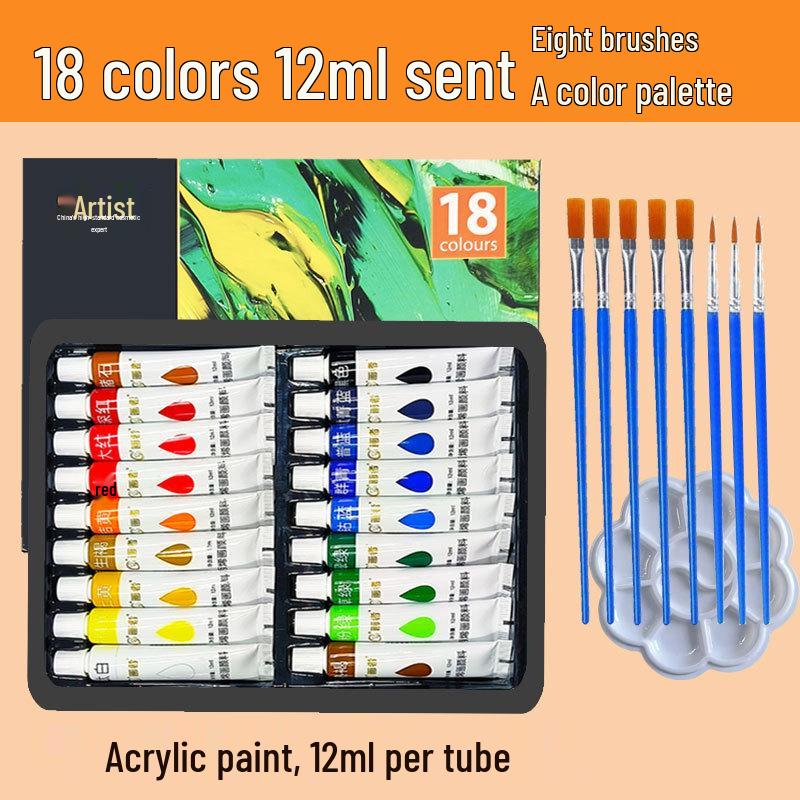 Acrylfarbenstift-Set: 5/12ml, Palette, für Kinder & Schüler, DIY Kunst