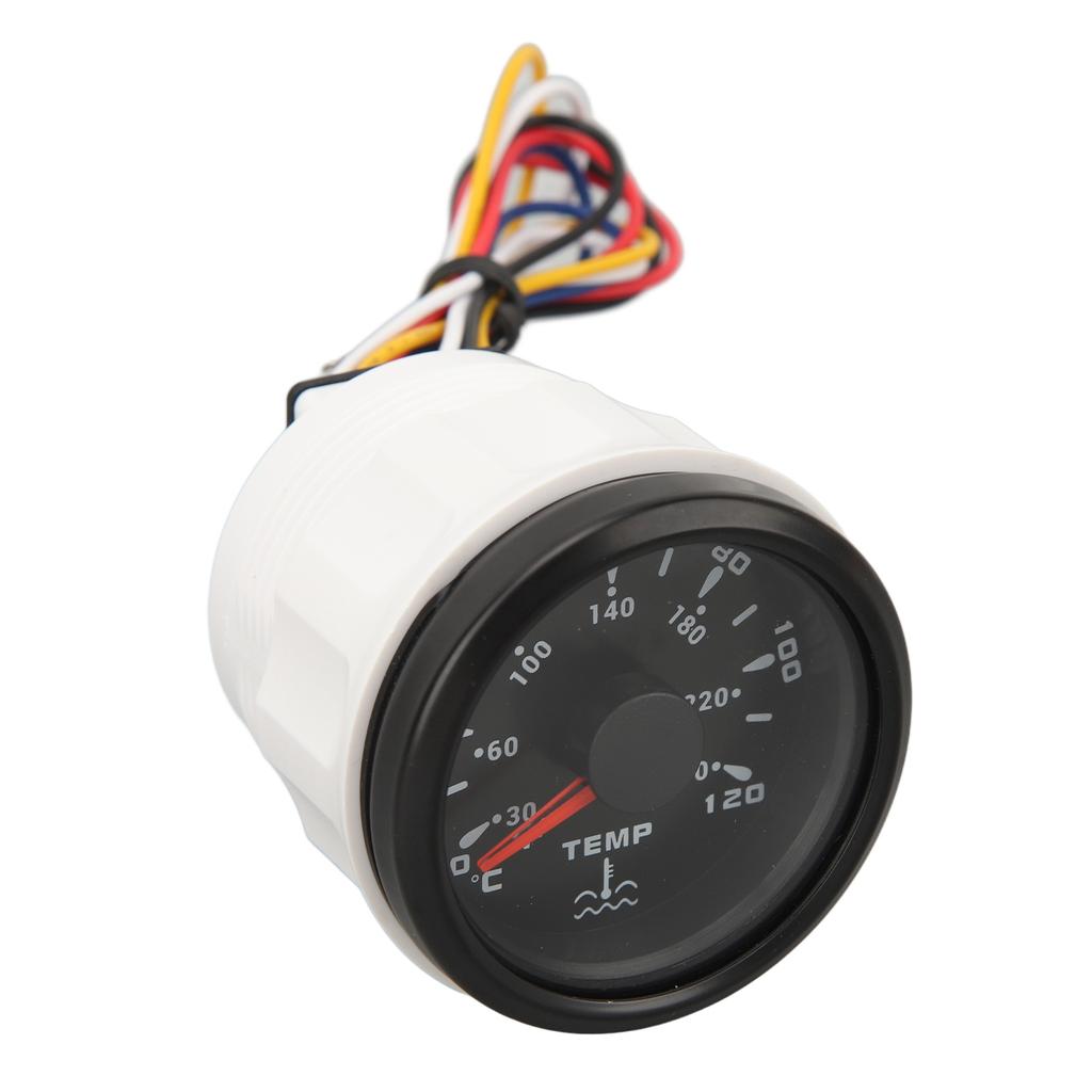 Water Temperature Gauge DC9‑32V Black Dial Bezel Celsius Fahrenheit 52MM Water Temp Gauge With Backlight for Boats