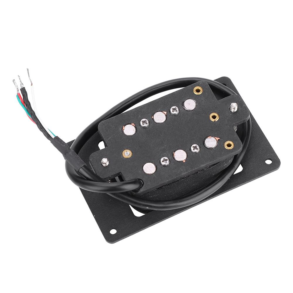 Prewired 3 String Humbucker Pickup Input Jack for Cigar Box Guitar(Vulcanized Fiber Black)
