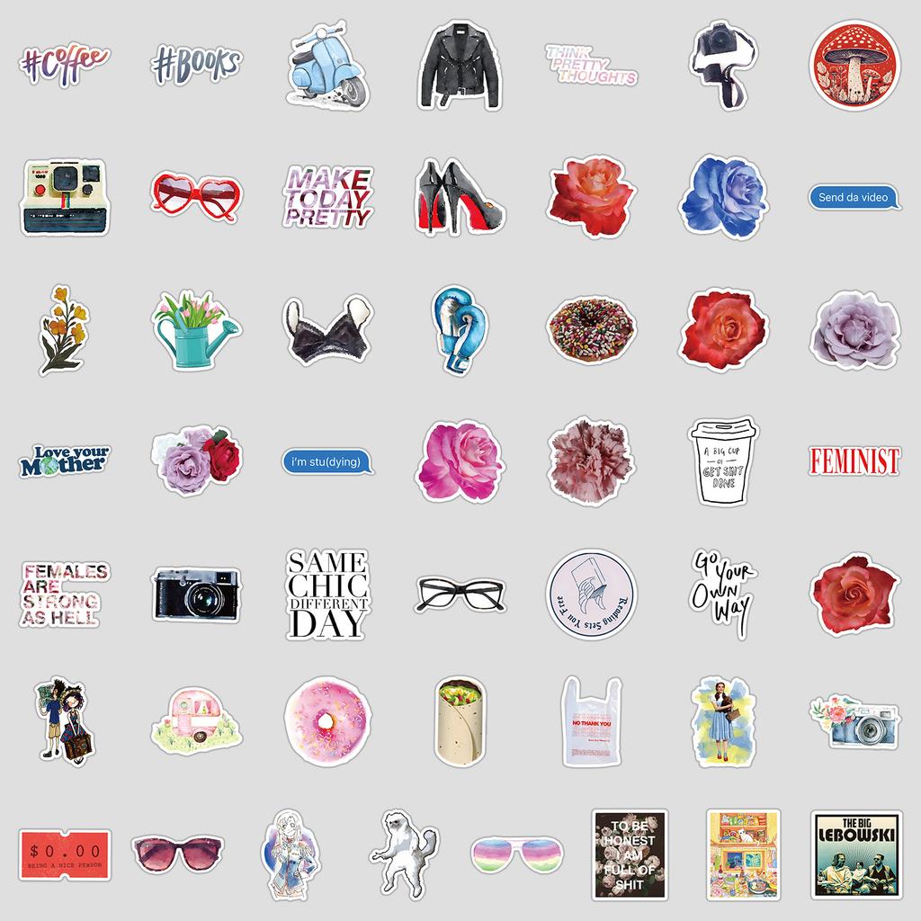 50 Pieces of Trendy Fashion Series Graffiti Stickers, Luggage Waterproof Decorative Stickers, Creative Stationery Stickers