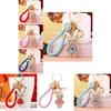 Cute Creative Metal Rabbit Keychain With Rhinestone Flower Dress For Women Gifts