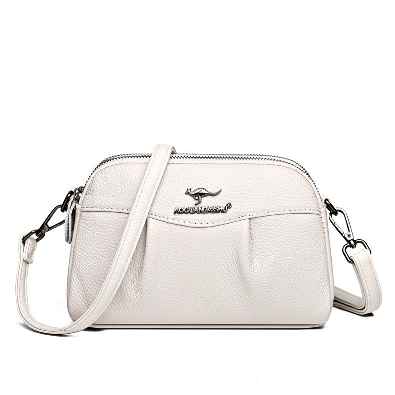 Women's Monochromatic Leather Crossbody Bags  Genuine Leather  Female Shoulder Bag  Designer Bags