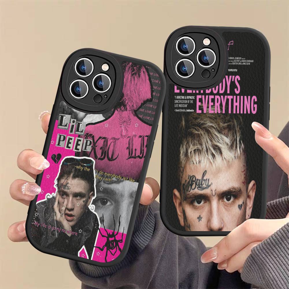 Hip Hop Rapper L-Lil P-Peep Leather Phone Case For IPhone 16 16e 15 14 13 12 11 Pro Max Plus Mini Cover