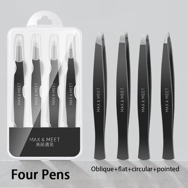 Vánoční dárky 4 ks Vysoce kvalitní nerezová ocel klips na obočí Pinzeta na obočí Sada multifunkčních klipů na domácí cesty