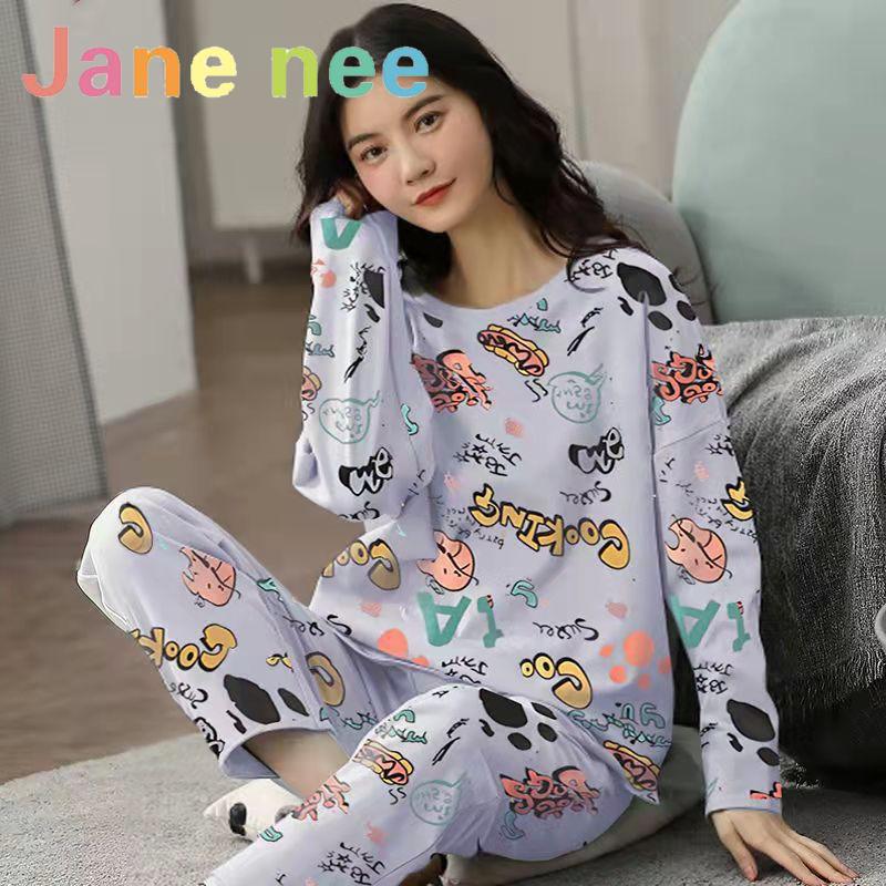 18 barev Nové zimní pyžamo, dámské, korejská verze, s dlouhým rukávem, domácí oblečení, volné, velká velikost, dvoudílný oblek, lze nosit venku