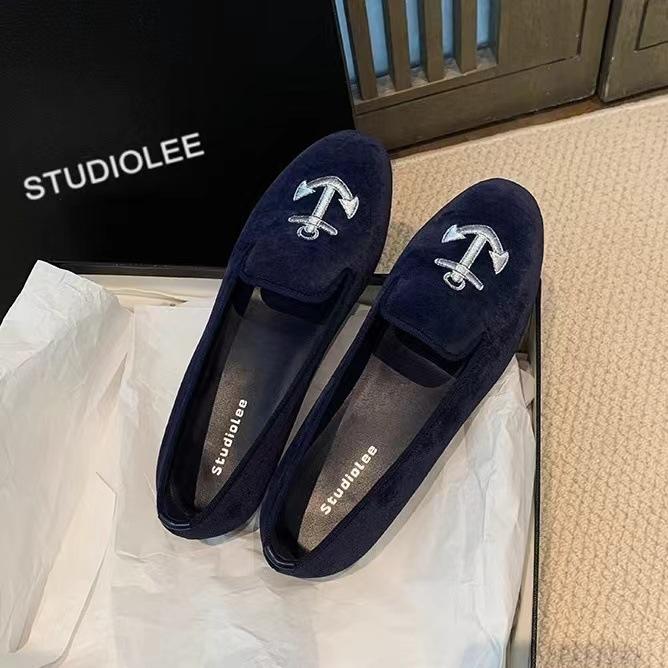 

Виноградная мать studiolee французская изысканная вышивка однопедальные бархатные мокасины на плоской подошве с мягкой подошвой шапочка одинарные туфли женские 35