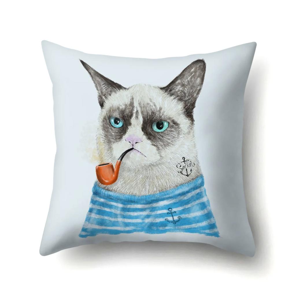 Polyester Überwurfskissenbezug Heimdekoration Überwurfskissen Auto Überwurfskissen Schöner Tier Katze Druck Kissenbezug