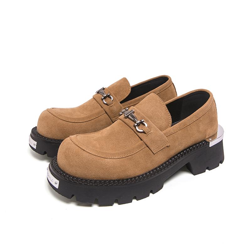 

Fashion Men s thick soled loafers Gentleman British casual style Work and Party Daily leisure and business Youth Shoes plus size-46 46 хаки