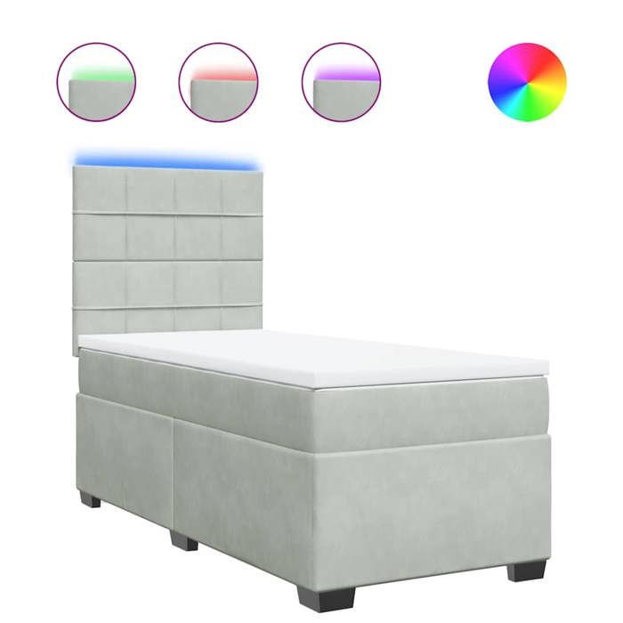 Maison Exclusive - Sommier à lattes de lit et matelas Gris clair 100x200cm Velours