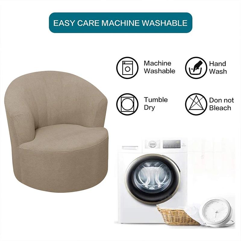 Swivel Barrel Chair Cover All-inclusive Accent Chair Cover Living Room Office Modern Simple Swivel Bucket Arm Chair Cover