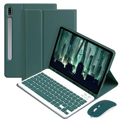 Husă cu tastatură Bluetooth pentru tabletă pentru Samsung Galaxy Tab S6 Lite 10.4 A8 10.5 S7 S8 S9 11 inch S7 FE S8 S9 Plus 12.4 inch Husă de protecție din silicon moale