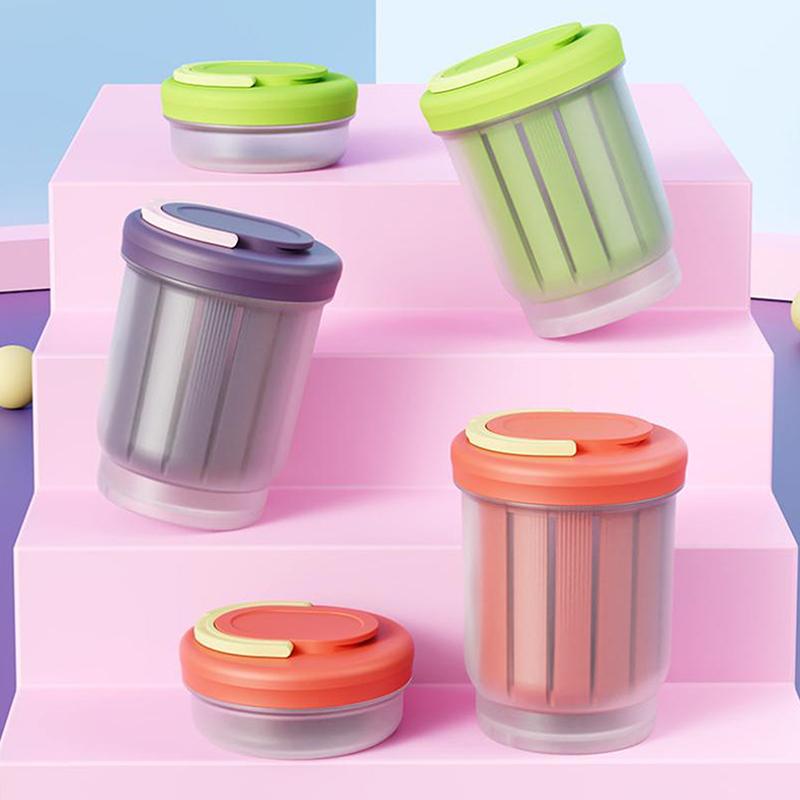 Portable Fruit Cup With Fork, Double-Layer Draining Salad Container, Leak-Proof Food Storage Box For Office, Picnic, And Travel