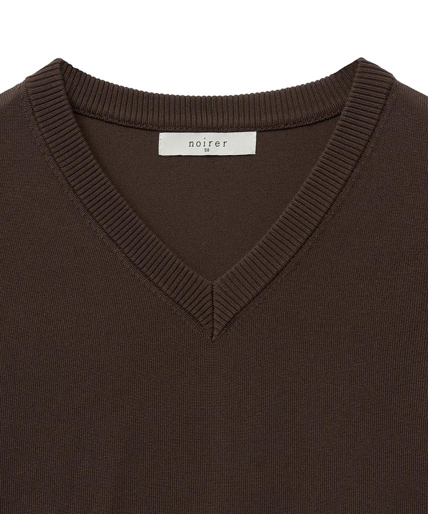 NOIRER Silky V-Neck Knit (Brown)
