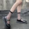 Women's Black Sexy Mesh Fishnet Ankle Socks - Spring/Summer Transparent Grid Design