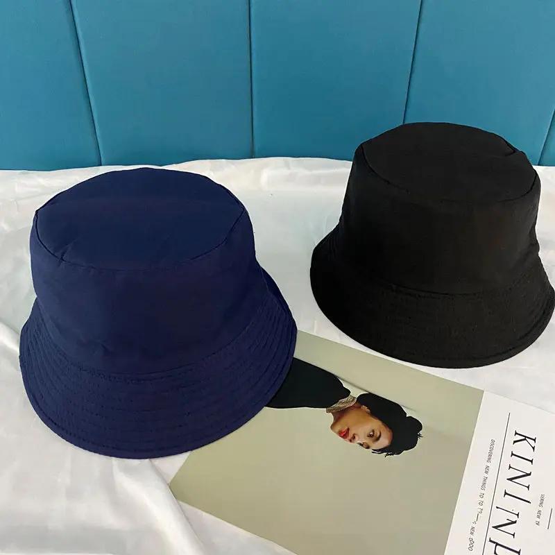 Spring and Summer Cotton Solid Double Sided Bucket Hat Fisherman Outdoor Travel Hat Sun Cap for Men and Women 282