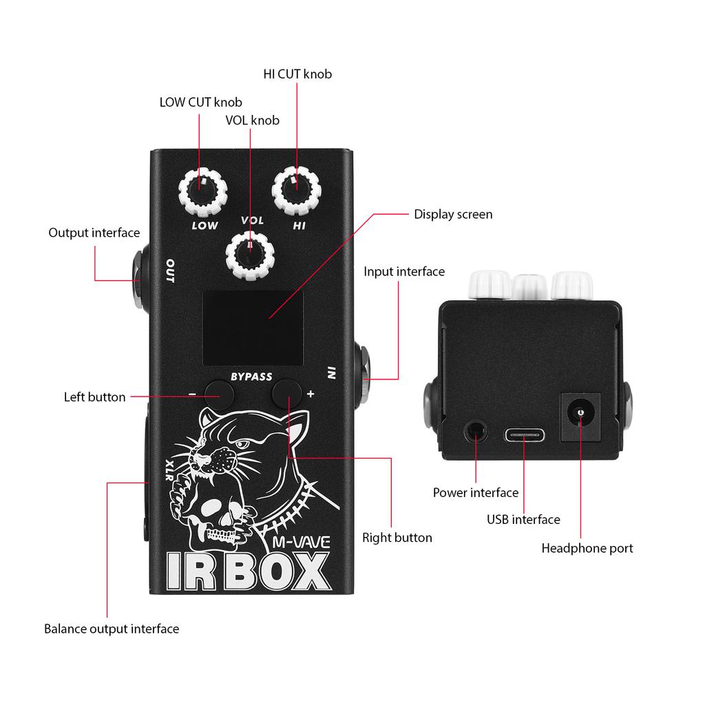 M-VAVE Guitar IR Box Effects Pedal with IR Cab Impulse Response Cabinets Speaker Simulator XLR