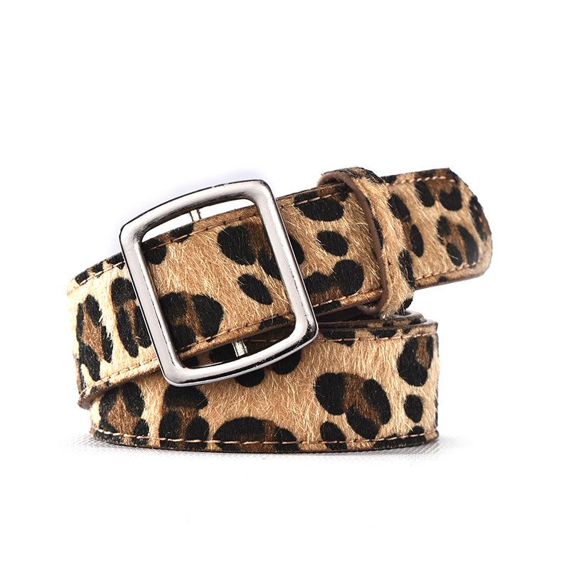 Women's Leopard Print Belt with Pin Buckle – Stylish Waist-Hugging Korean All-Match Accessory for Jeans.