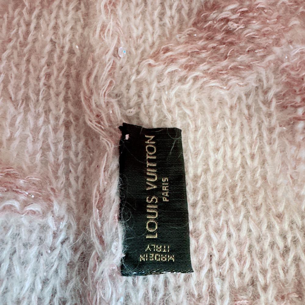 LOUIS VUITTON M74770 Mohair knitted hat Nylon Monogram Glitter Beanie Other hats pink Nylon Used