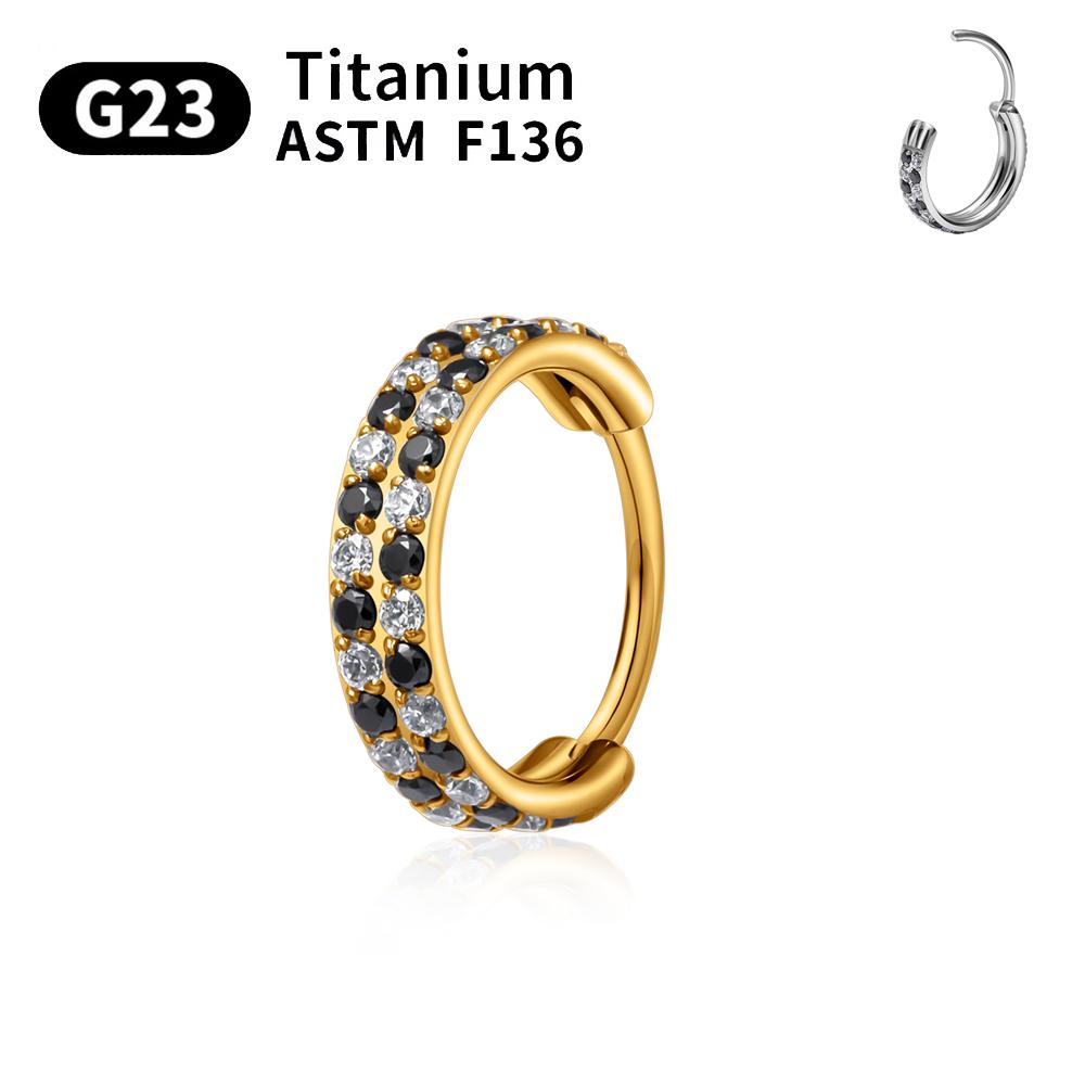 ASTM F136 G23 Titanový Piercingový Kroužek do Nosu Clicker Kroužek pro Chrupavku Helix Kroužkové Náušnice Zirkonový Nosní Labret Náušnice do Ucha Tělo