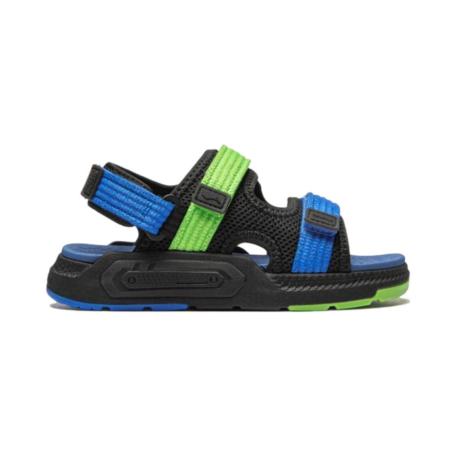 Li Ning Comfortable Casual Kids Sandals Kids Footwear Black Blue Green YKKU014-5