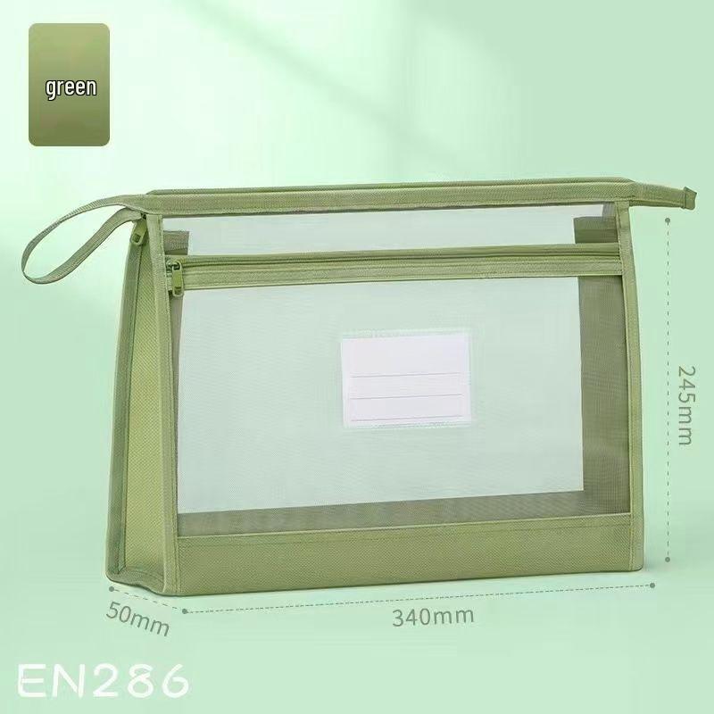 Large Capacity A4 3D Subject Classification Mesh Bag for Students