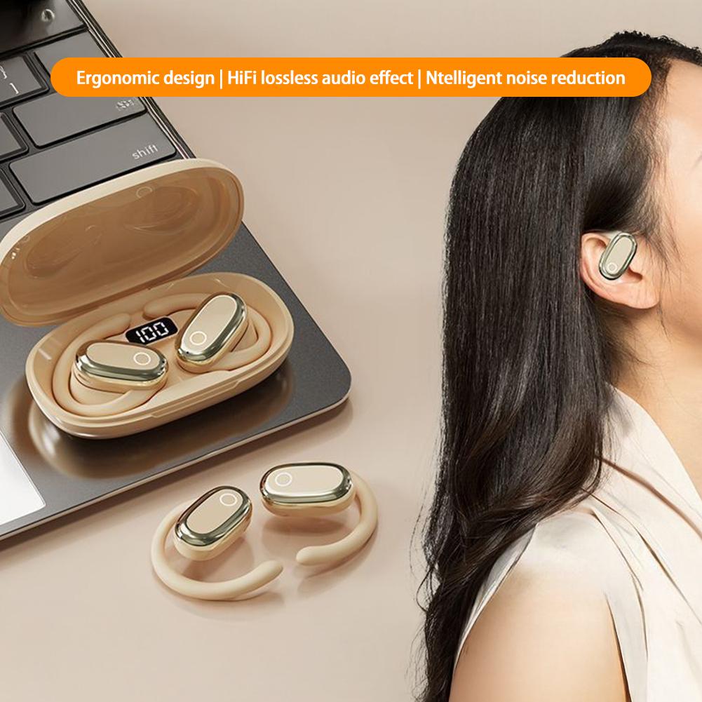 5.1 OWS Rotatable Earhook Bluetooth Headphones Long Battery Life Sports Headphones With Digital Display