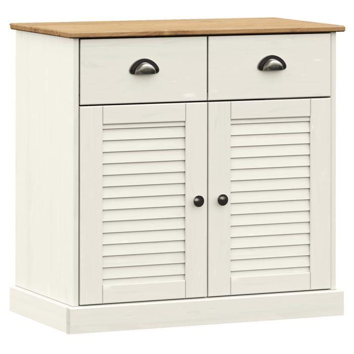 VidaXL Buffet avec tiroirs VIGO 78x40x75 cm blanc bois massif de pin 353203