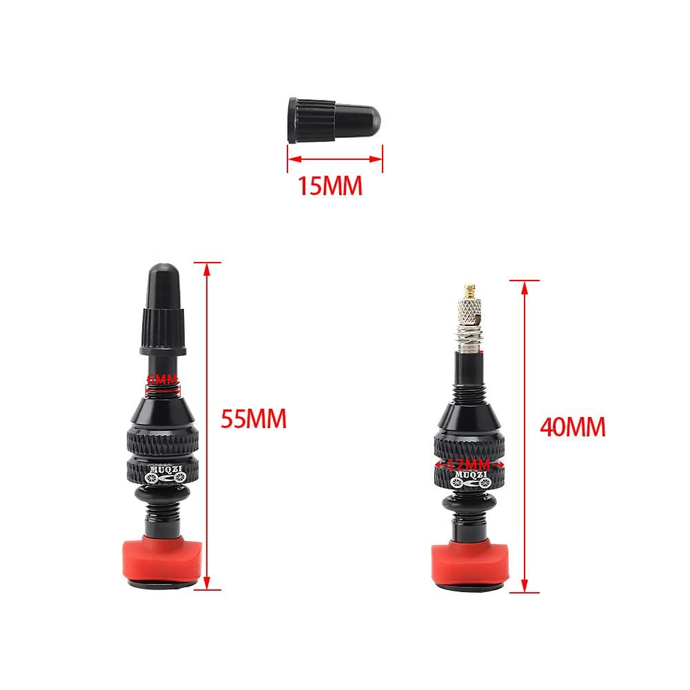 Kigauru 1 Pair Bicycle Fulcrum Tubeless Valve 40mm Length Aluminum