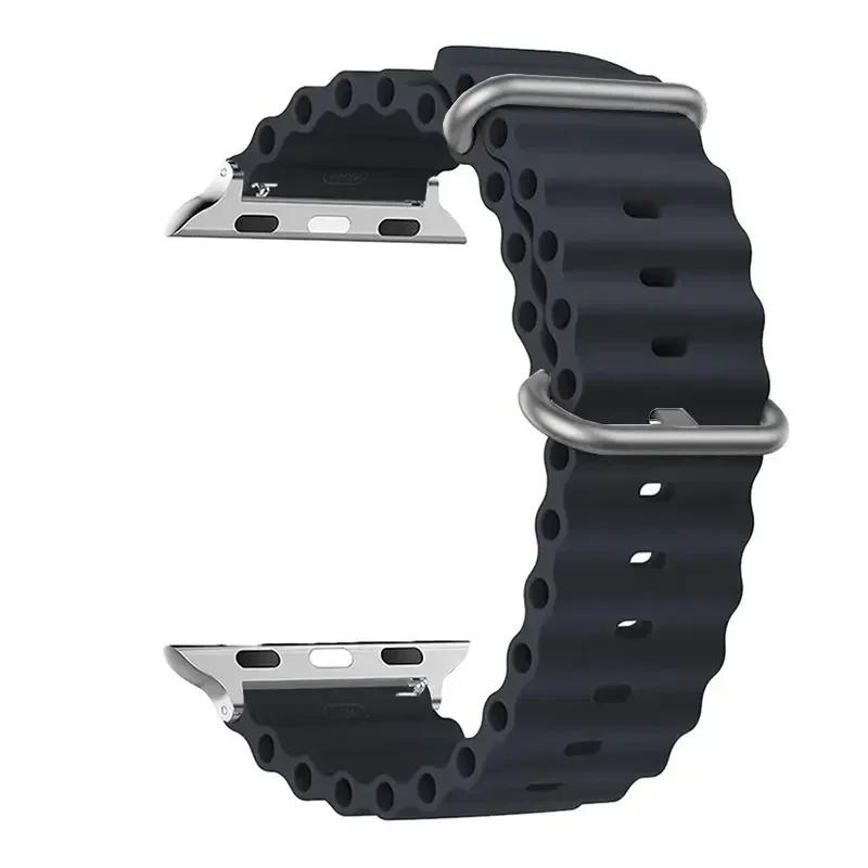 Strap For Apple Watch Ultra 3 Band 49mm 44mm 45mm 46MM 41mm 40mm 38mm 1:1 Original Ocean Belt iWatch Series 11 10 9 8 7 Se Bands