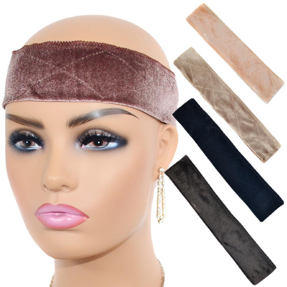 

Gold Velvet Wig Headband Grip - No Lace Wig Holder Dark Brown