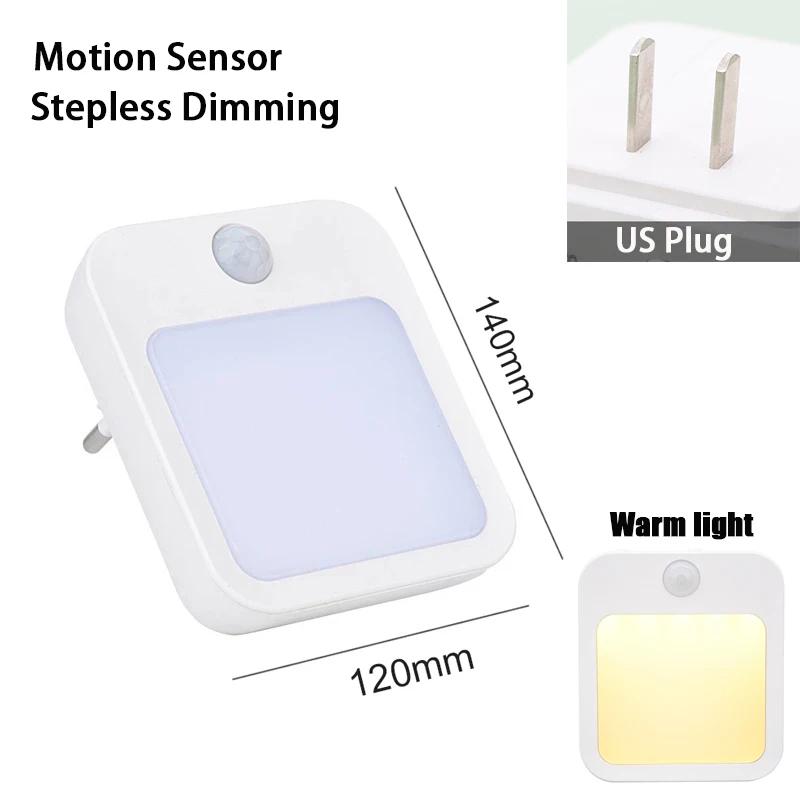 Kids Bedside Lamp Night Light with US/EU Plug Smart Motion Sensor LED Night Light Home Wall Lamp Suitable for Hallway