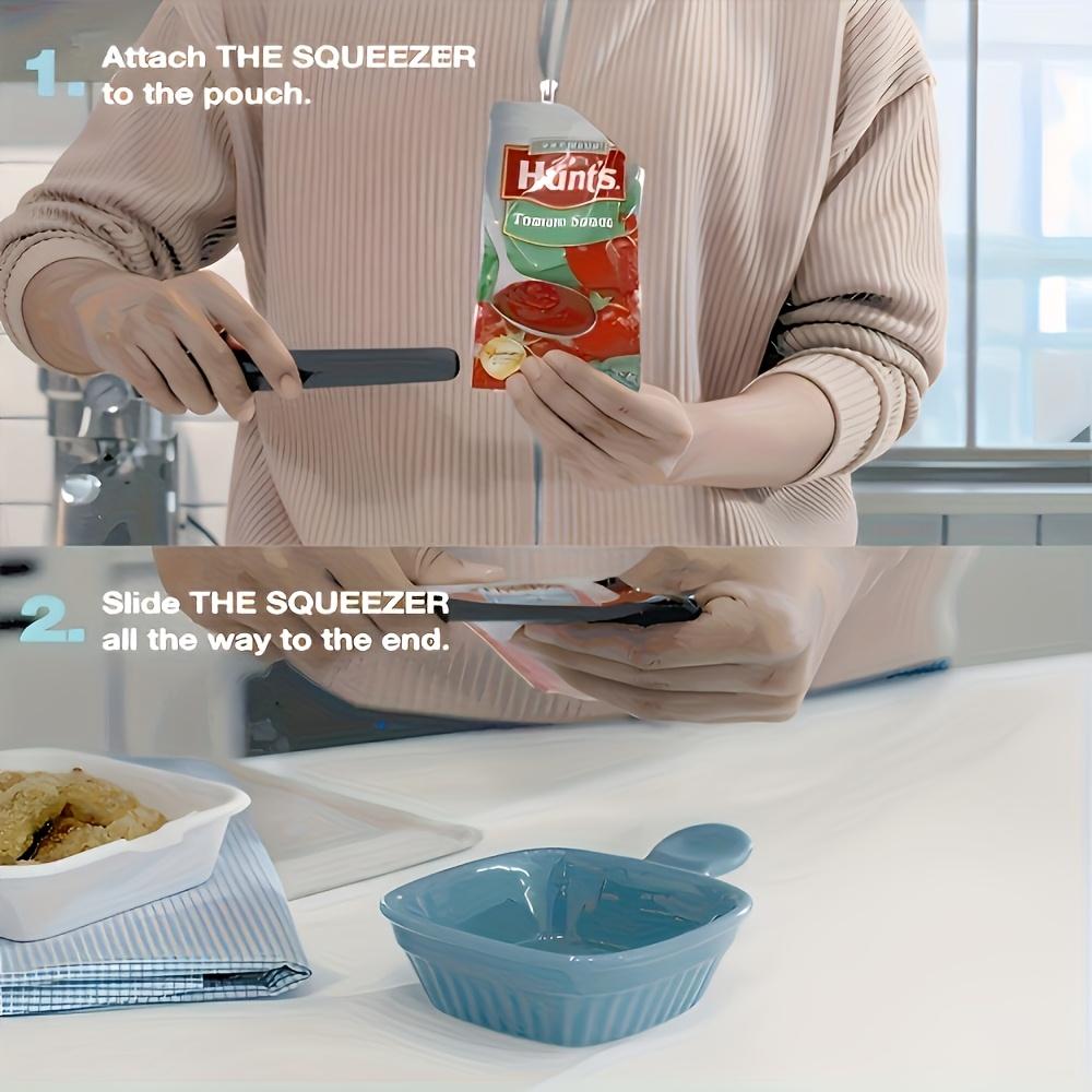 Tragbarer Soßenbeutel-Ausdrücker Waschbares Küchengerät für mühelose Soßenextraktion, Langlebiges Kunststoffdesign, Roter Griff für einfachen Halt, Reduziert Lebensmittelverschwendung