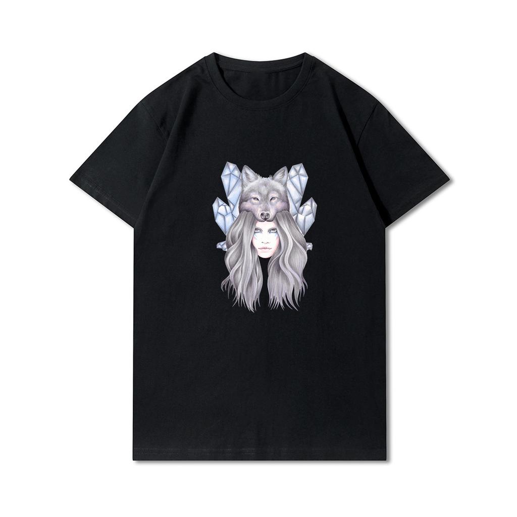 100 vzorů letní nadměrná trička pro ženy s potiskem zvířat, ležérní krátké rukávy, 100% bavlna, výstřih do O