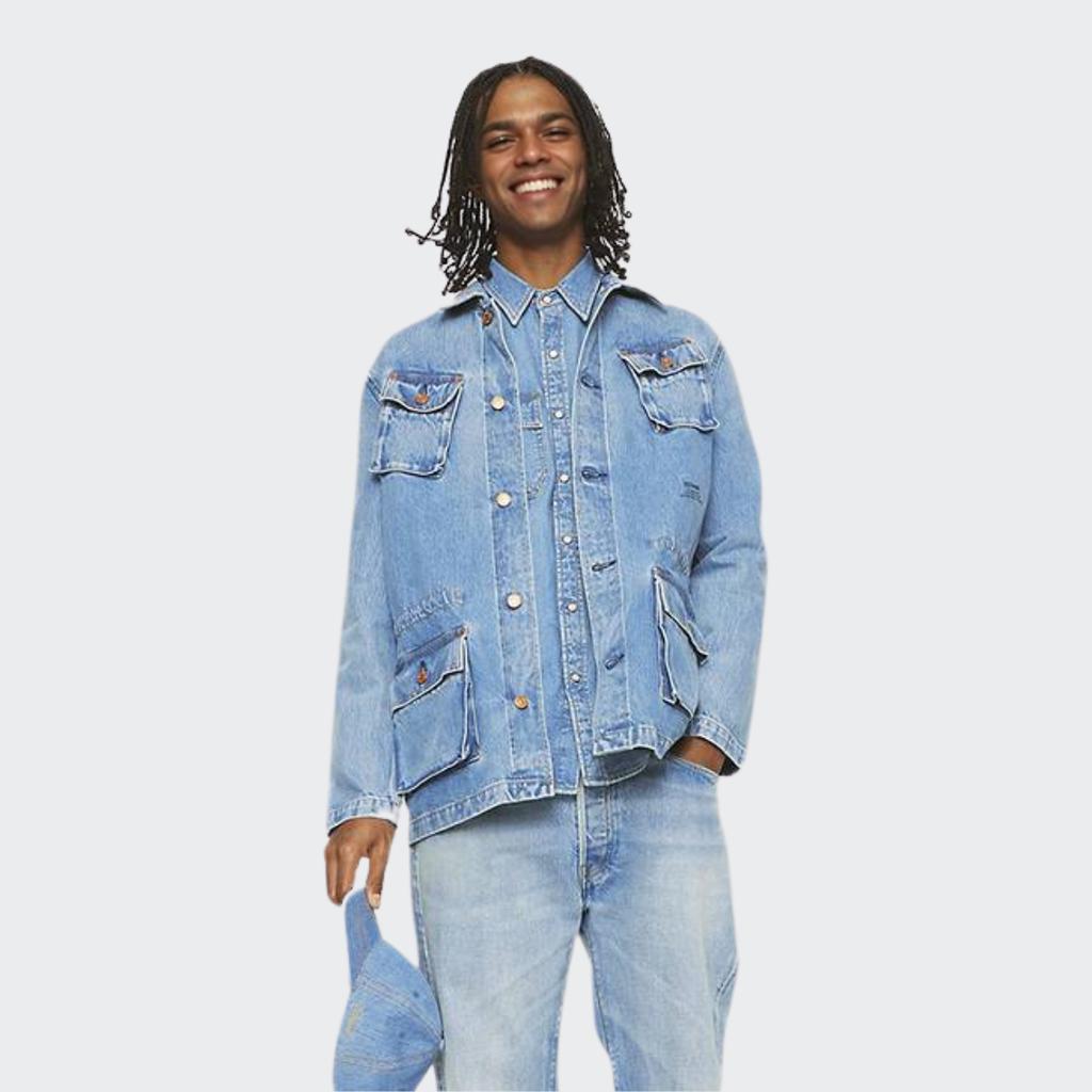 JJJJound X Levis Utility Jacket Medium Wash Unisex Streetwear A55760000