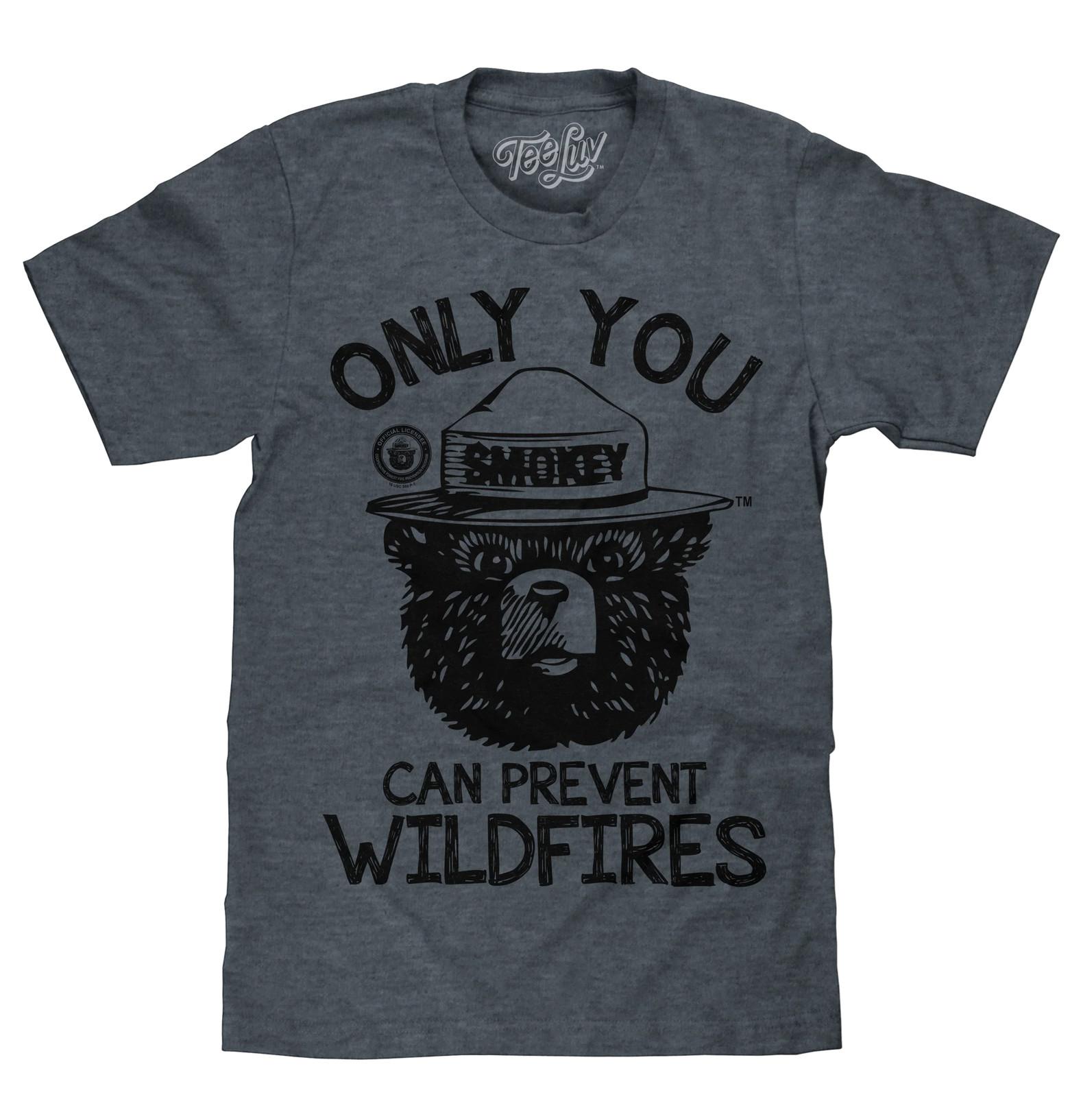 Smokey Bear Only You Can Prevent Wildfires Mens T Shirt Indigo XXXXL