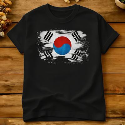 South Korea Flag Grunge Tshirt Summer 100 Cotton T Shirts For Unisexs Casual Tshirt Short Sleeve Vintage Clothing