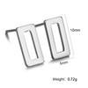 Geometric Stud Earrings Women Stainless Steel Round Square Oval Hexagon Star Triangle Rectangle Trend Jewelry Gifts