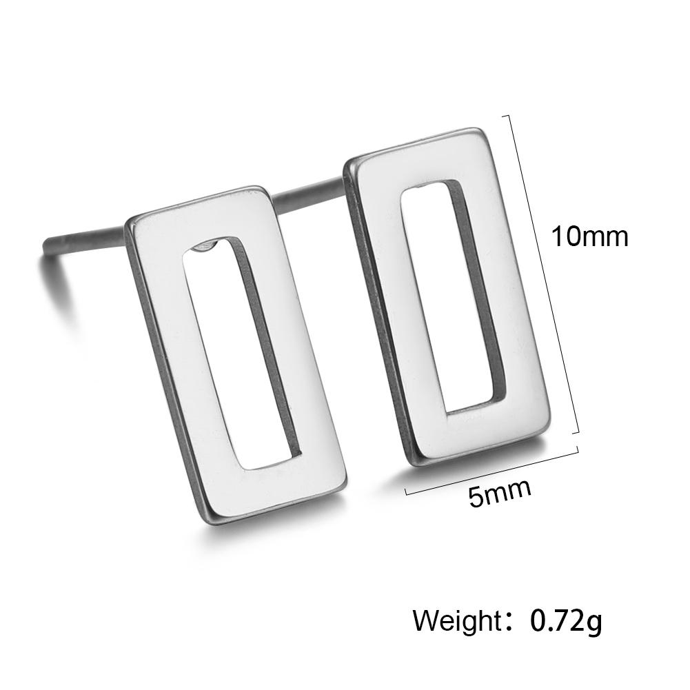 Geometric Stud Earrings Women Stainless Steel Round Square Oval Hexagon Star Triangle Rectangle Trend Jewelry Gifts