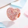 New Authentic Copper Rose Gold Lock An Arrow Through The Heart Charm Suitable For Authentic Wrist Bracelet Accessories Women Jewelry