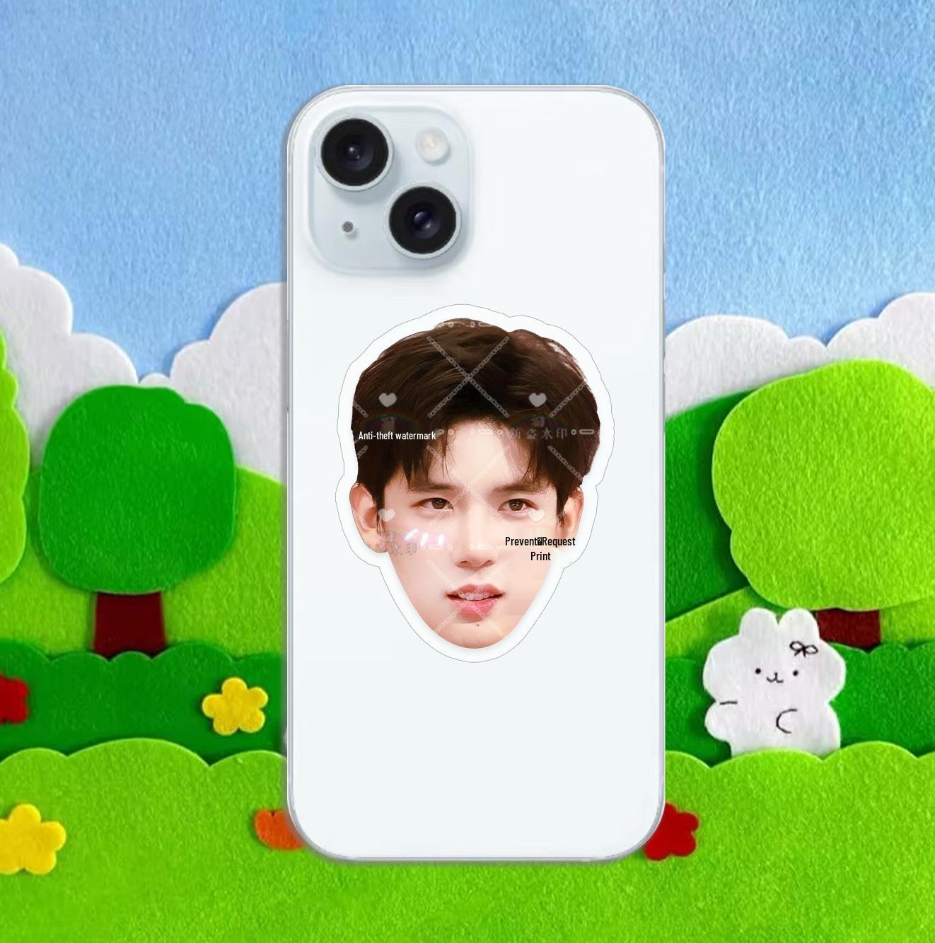 

Wang Anyu Acrylic Phone Grip: Celebrity Avatar Holder with Creative Logo