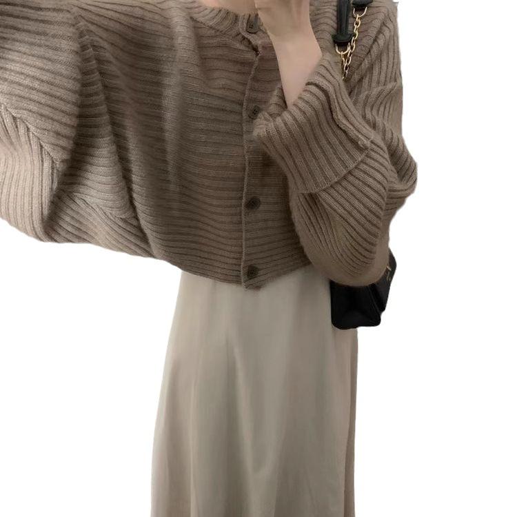 Women's Retro Japanese Knitted Cardigan - Soft, Short, Lazy Style for Spring & Autumn