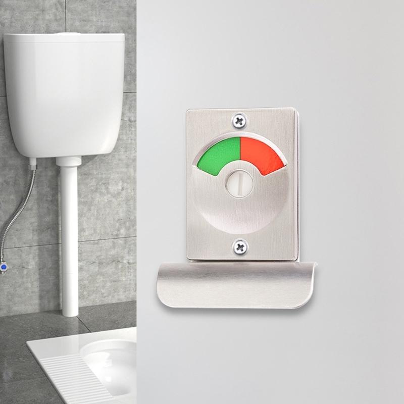 Public Privacy Lock with Indicator Quiet Sliding Bolt Lock For Toilet Partition Door Zincs Alloy Bathroom Security Lock