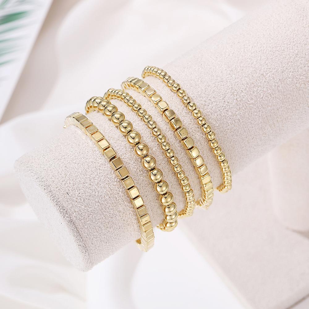 

5/7pcs Women Zircon Set,Fashion Simple Beaded Bracelet Set , Suitable for Daily Wear, Gift for Friends on Holiday