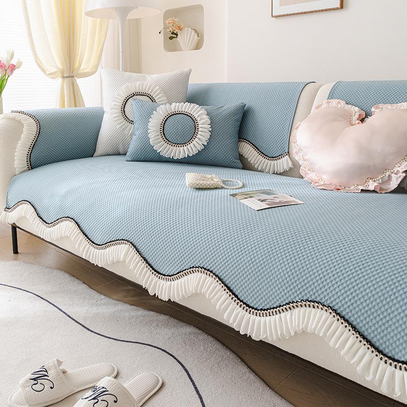 Summer French Special-Shaped Sofa Cushion  New Cool Feeling Ice Silk High Feeling Summer Seat Cushion Non-Slip Cover Cover Cloth