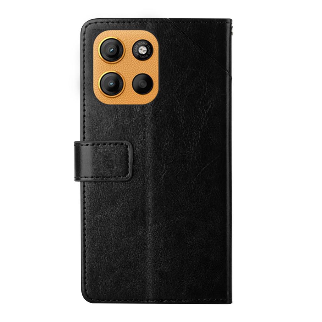 For Motorola Moto G Stylus 5G (2025) Case with Wrist Strap Y Shaped Lines Imprint Leather Phone Cover